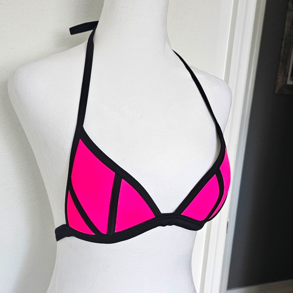 PINK hot pink padded bikini top size XS